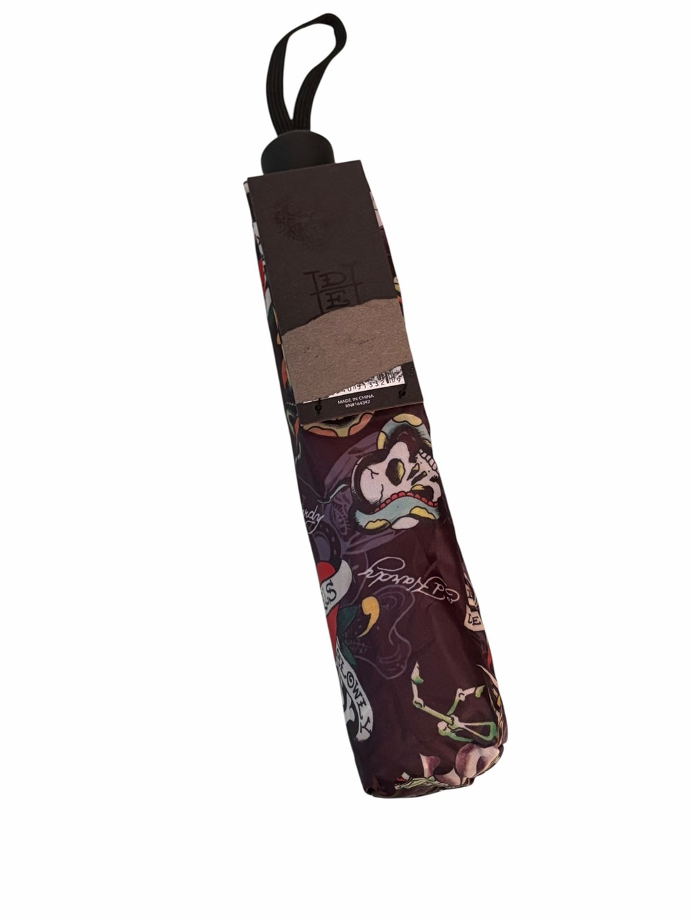 Ed Hardy Black White Red Tattoo Skull Auto Open Umbrella With Cover